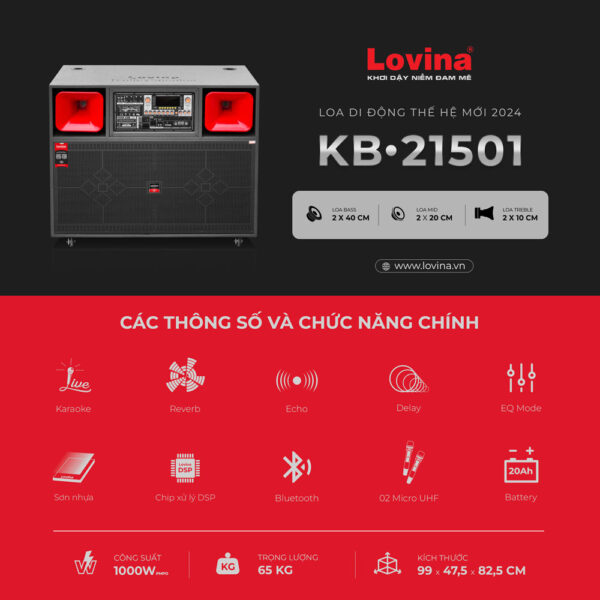 Loa karaoke di động Lovina KB-21501 - Hình ảnh 7