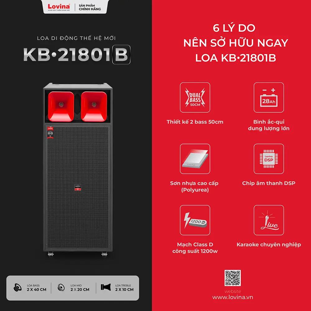 Loa karaoke di động Lovina KB-21801B - Hình ảnh 8