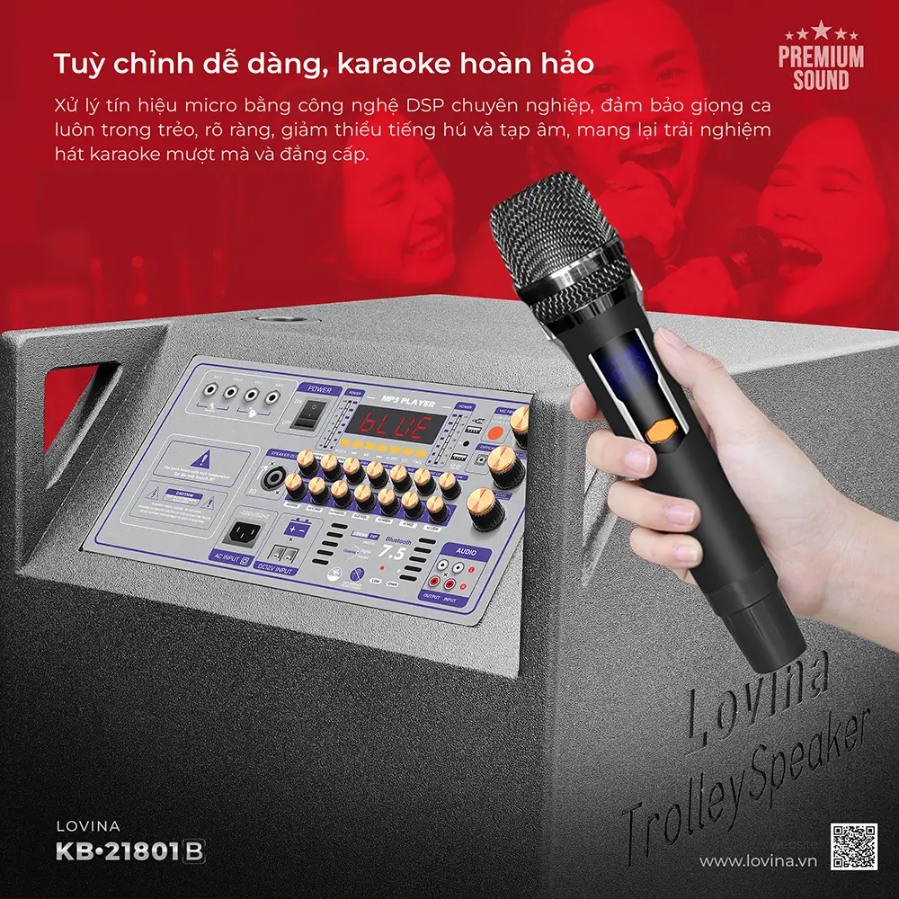 Loa karaoke di động Lovina KB-21801B - Hình ảnh 7