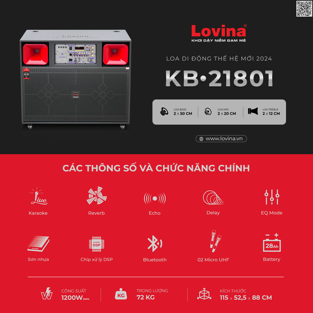Loa karaoke di động Lovina KB-21801 - Hình ảnh 7