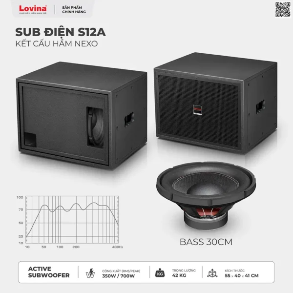 Loa SUB điện Lovina S12A Bass 30 cm - Hình ảnh 4